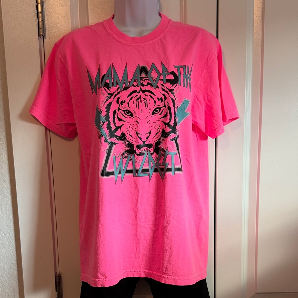 Pink Graphic T-Shirt with Tiger Design